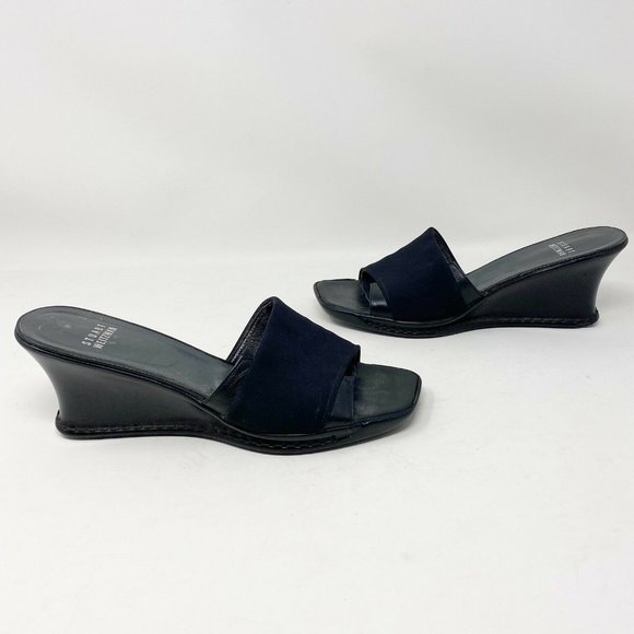 STUART WEITZMAN Black Retro 90’s slides wedges - Picture 3 of 7